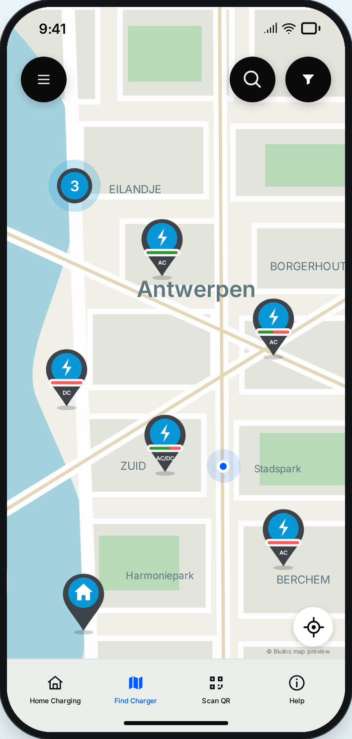 Kaart in het lichte thema, blulinc-mockup