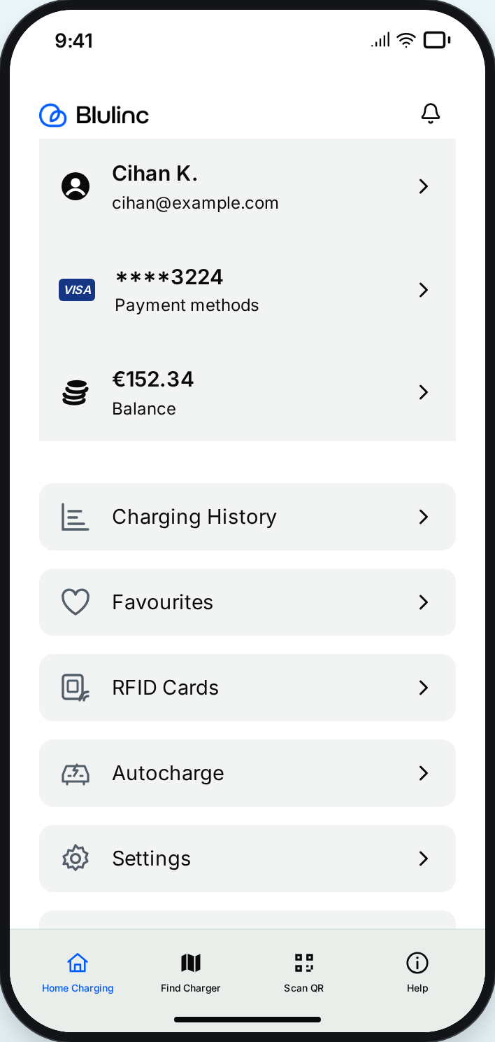 Menu, blulinc-mockup